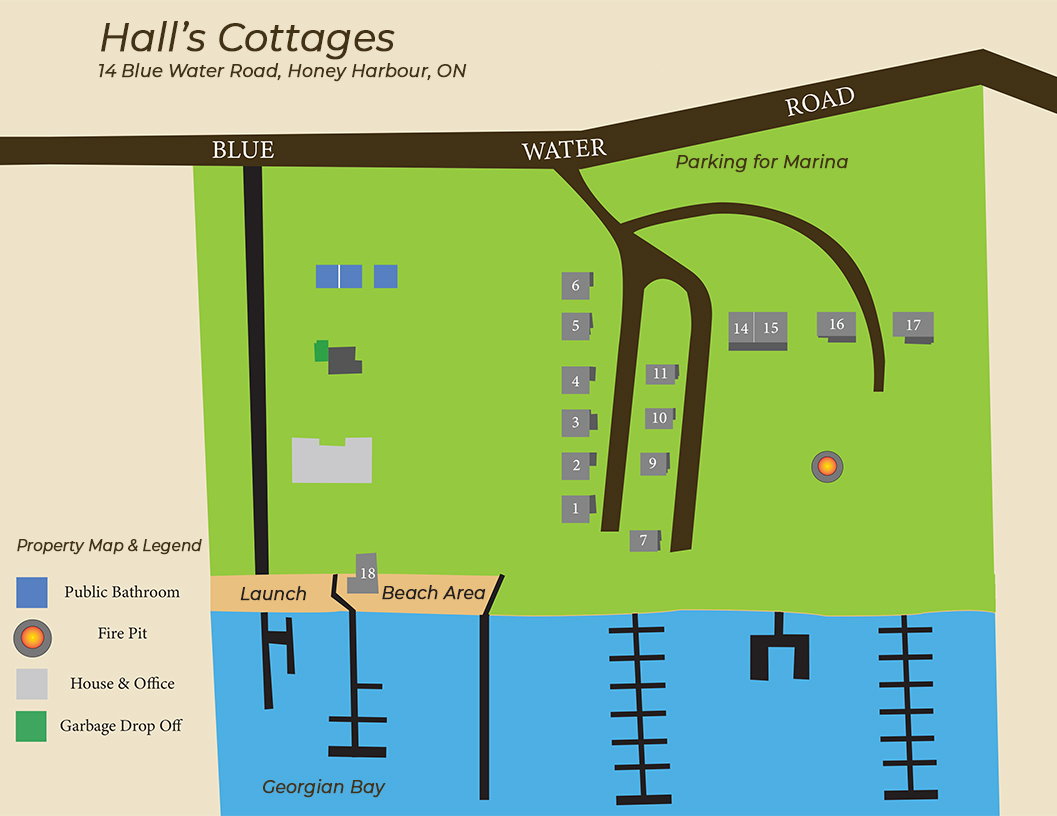Hall's Cottages map.